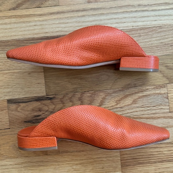 EUC Charlotte Stone CALVIN flats size 7 Tangerine Tejus orange fall - Picture 8 of 12